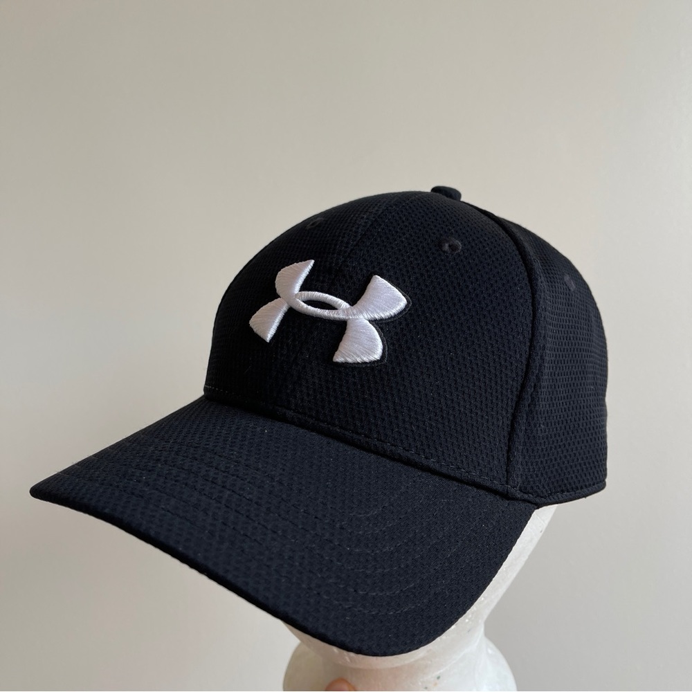 Under Armour Hat Black White Logo Fitted Cap Large XL
